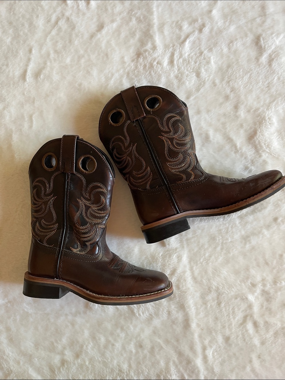 Smoky Mountain Boys Western Pull-On Leather Boots - Brown SZ 13.5
